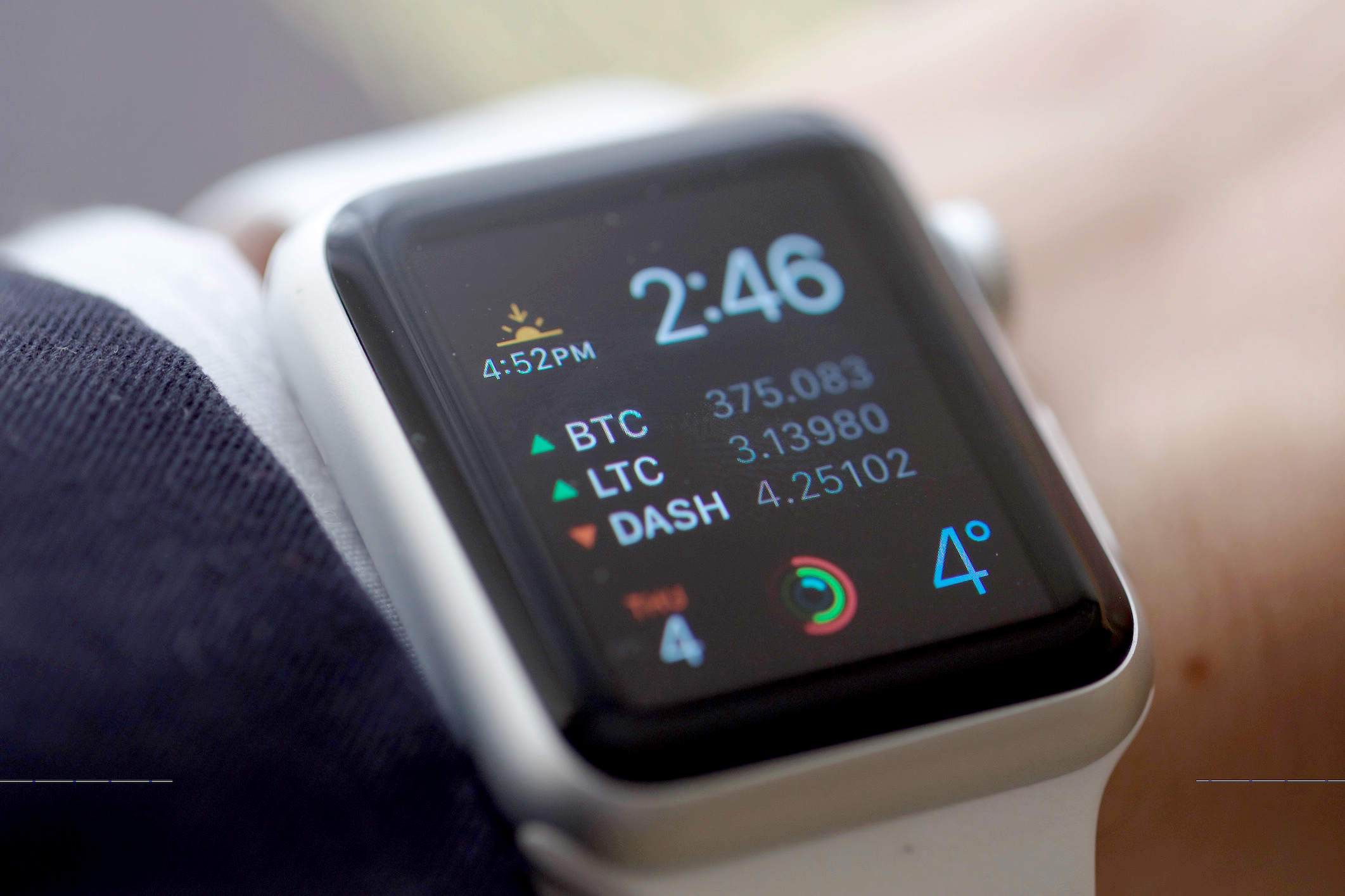 Modular Face with Bitcoin, Litecoin, Dash Complication on Apple Watch